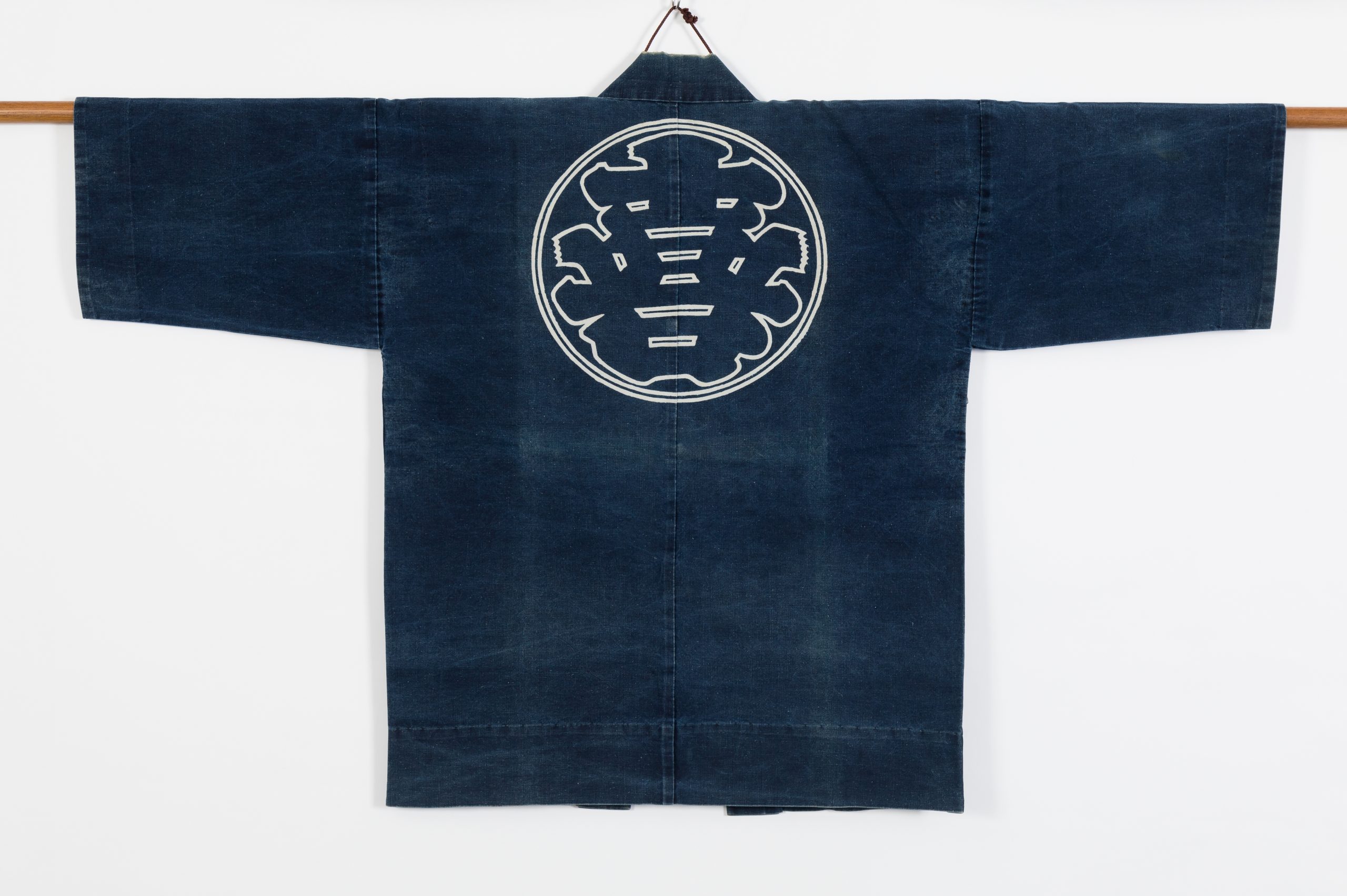 花嫁のれん 明治期 筒描き 藍染 家紋 宝珠 熨斗 【公式通販】