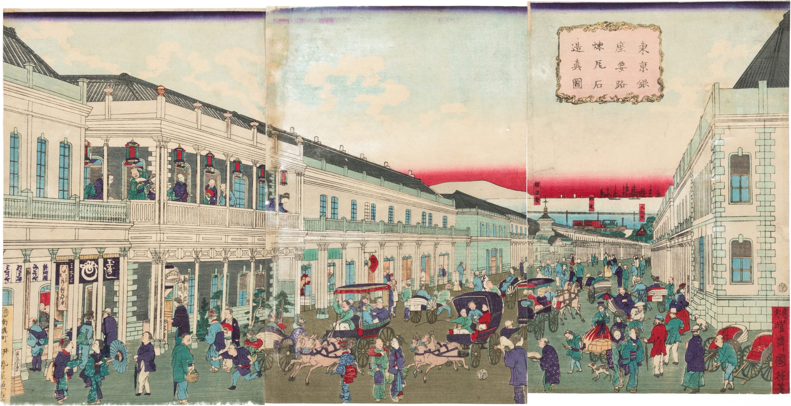 東京銀座要路煉瓦石造真図